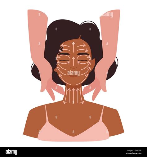 facial massage lines infographic from top view stock vector image and art alamy