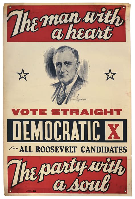 Lot Detail Large Franklin D Roosevelt Campaign Poster The Man With A Heart
