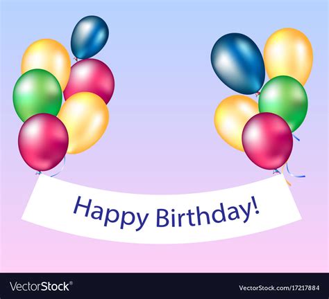 Happy Birthday Banners With Colorful Balloons Vector Image