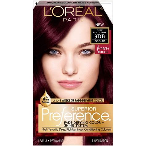 Loreal Paris Superior Preference Fade Defying Shine Permanent Hair Color 3db Deep Burgundy 1