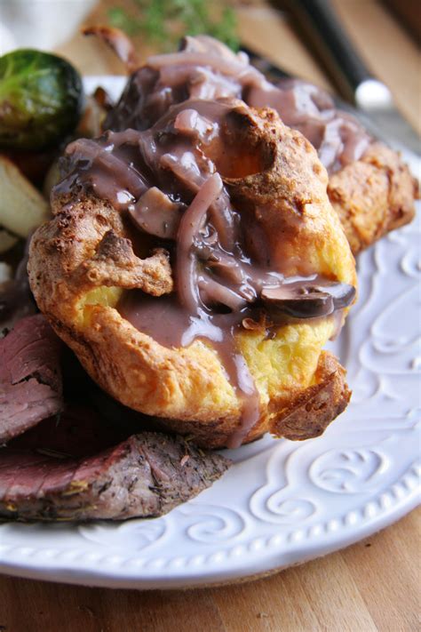 Yorkshire Puddings with Easy Mushroom & Red Onion Gravy