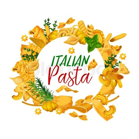 Pasta Poster Restaurant Menu Cover Stock Vector Colourbox