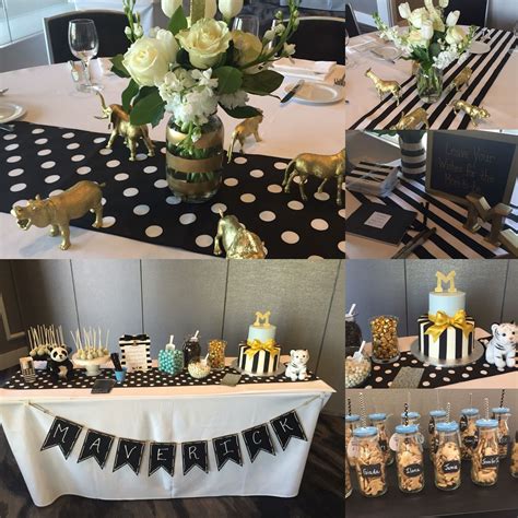 Black White And Gold Baby Shower Gold Baby Shower Decorations