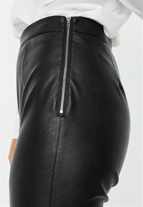 Missguided Black Side Zip Faux Leather Trousers Lyst