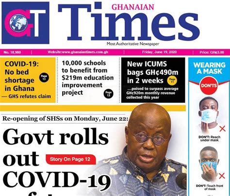 Ghanaian Times Newspaper Front Page
