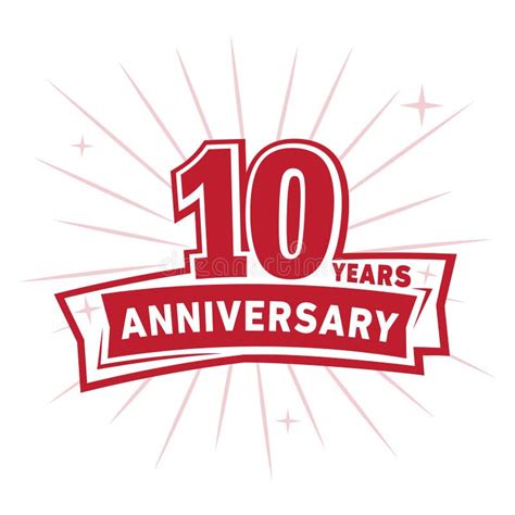 10 Years Celebrating Anniversary Design Template 10th Anniversary Logo