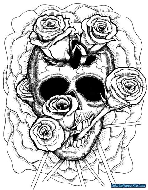 Psychedelic Skull Coloring Pages Print