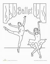 Coloring Ballet Education Worksheets Sheet Sheets Dance sketch template