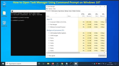 How To Open Task Manager Using Command Prompt On Windows 10 Youtube