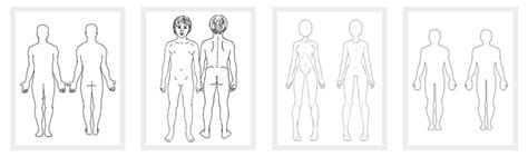 Body Outline Front And Back 11 Printable Worksheet Drawing For Pdf