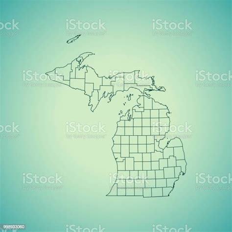 Michigan Map Stock Illustration Download Image Now Cartography