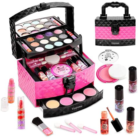 Vextronic Girl Makeup Toy Set 29 Pcs Washable Kids Makeup Kit For Girls