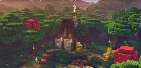 Minecraft Starter House In The Dark Oak Forest Ideas And Design