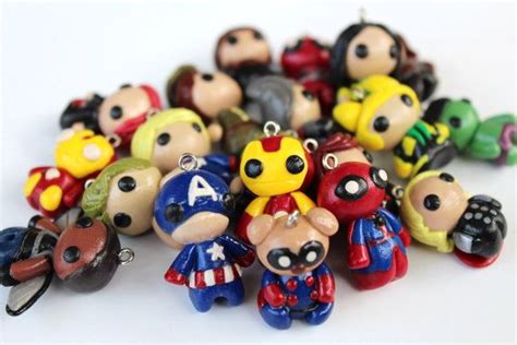 Marvel Universe Charm Dust Plug Key Chain By Whimsicaiwonderiand Clay