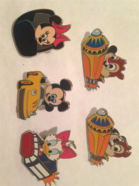 5 Disney Character Ride Pins Disney Pins Sets Disney Trading Pins