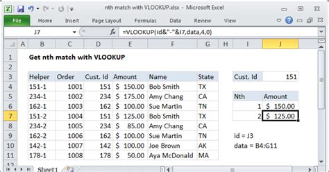 Get Nth Match With Vlookup Excel Formula Exceljet