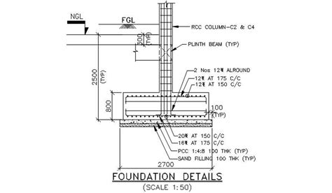 Foundation Detail Drawing Download Autocad File Cadbull Cadbull