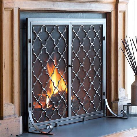 Plow And Hearth Single Panel Geometric Fireplace Screen Fireplace