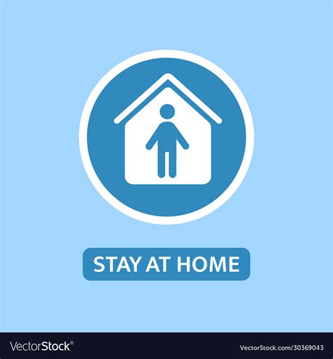 I Stay At Home Composition Stay Home Icon Stay Vector Image
