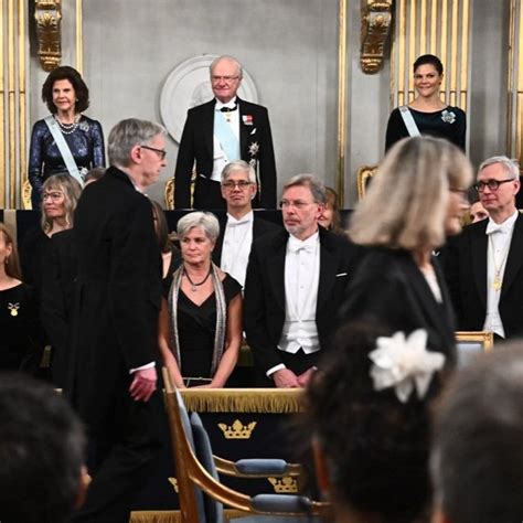 swedish royal couple and crown princess couple attend the swedish academy s festive gathering