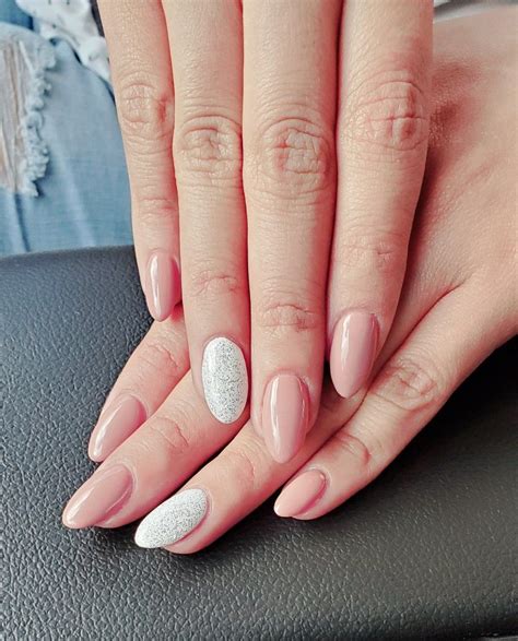Short Natural Design Oval Acrylic Nails Soft Touch💖 Shellac Nails Diy