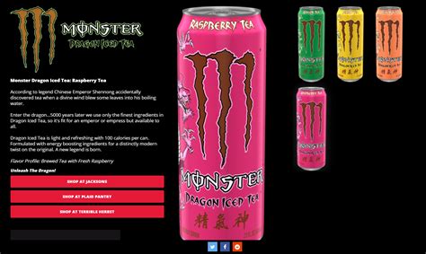 New Monster Dragon Iced Tea 4 New Flavors 23oz Cans Renergydrinks