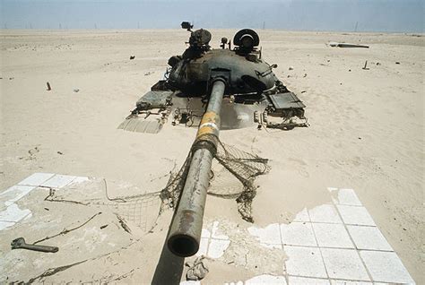 Iraqi T 62 Main Battle Tank Destroyed Near Ali Al Salem Air Base During Operation Desert Storm