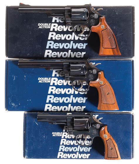 Three Smith And Wesson Double Action Revolvers With Boxes Rock Island