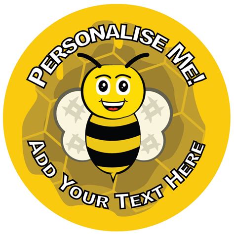 144 Personalised Busy Bees 30mm Reward Stickers For School Etsy