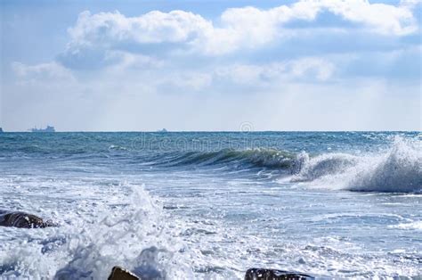 Splashing Wave On The Black Sea Stock Photo Image Of Motion Danger