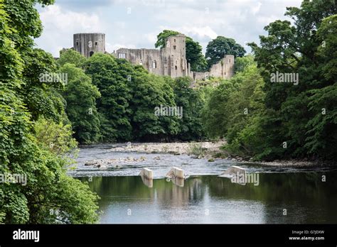 The 12th Century Castle Built By Bernard De Balliol Reflected In The