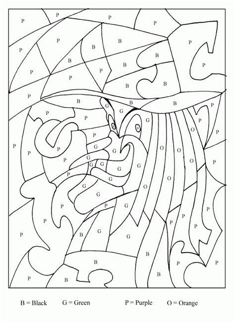 Halloween Coloring Page Of Color By Letter Activity Coloring Home