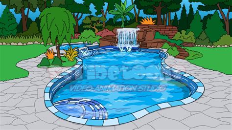 Swimming Pool With Waterfall Animated Background Youtube