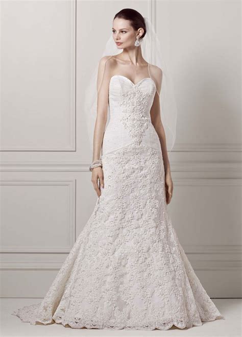 Find your trumpet wedding dress & save. David's Bridal Sweetheart Beaded Lace Trumpet Wedding ...