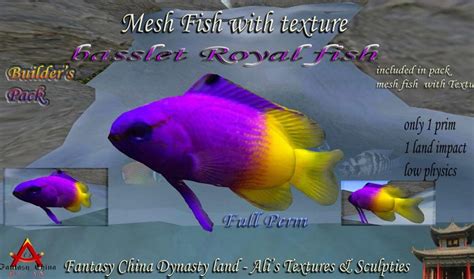 Second Life Marketplace Fish Mesh Basslet Royal Fish With Texture