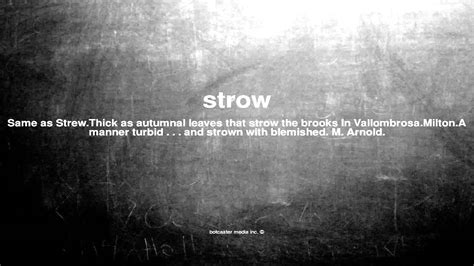 What Does Strow Mean Youtube