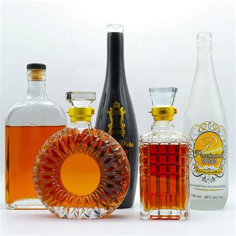 Fancy Custom Design Black Gin Rum Wine Glass Bottle 375ml Alcohol Tequila Whiskey Brandy Liquor