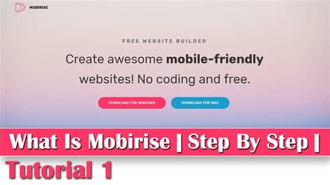What Is Mobirise Learn Step By Step Tutorial 1 2018 Kamalgrd Youtube