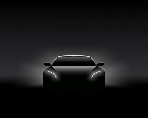 Premium Vector Front View Dark Concept Car Silhouette