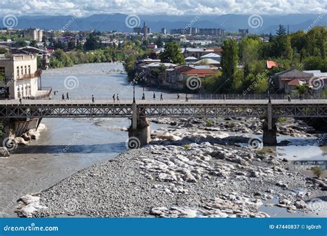 White Bridge In Kutaisi Editorial Photography Image Of Water 47440837