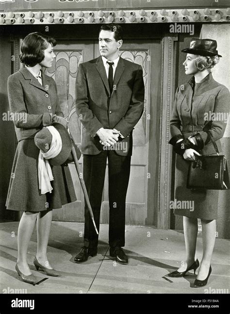 The Actors Rock Hudson Paula Prentiss And Maria Perschy In A Scene