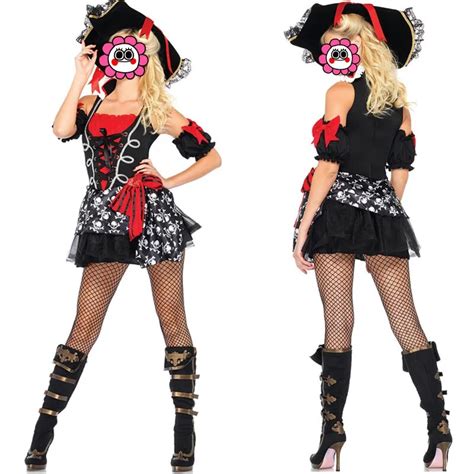 Sexy Wholesale Sexy Women Pirate Costume Skull Printing Skirt Pirate Sets Role Play Costumes