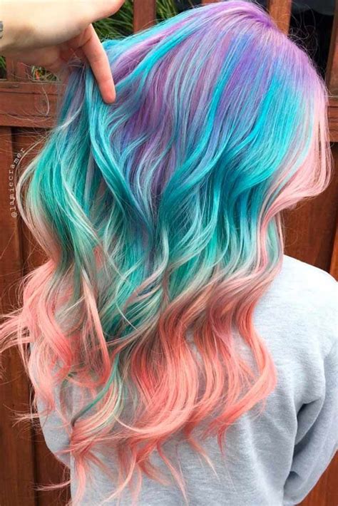 Fantastic Ombre Hair Ideas Liven Up The Style In Mermaid Hair Color Hair Color