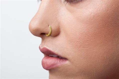 Nose Ring Gold Nose Ring Real Gold Nose Ring Solid Gold Etsy In 2020 Gold Nose Hoop Nose