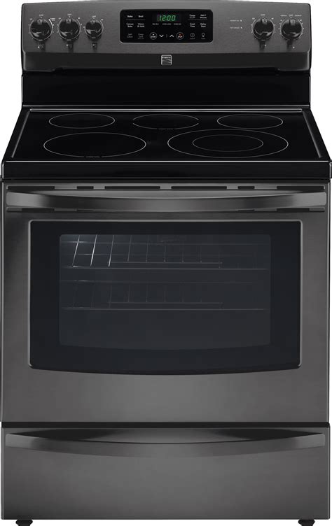 kenmore 96197 5 4 cu ft electric range w convection oven black stainless steel shop your