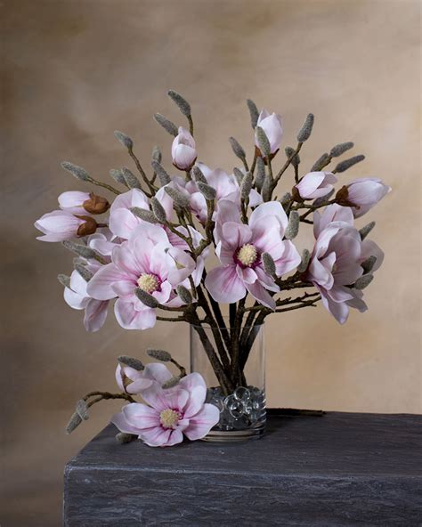 magnolia arrangements silk faux and artificial flowers