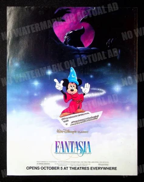 Fantasia Disney 1990 Theatrical Trade Print Magazine Ad Poster Advert