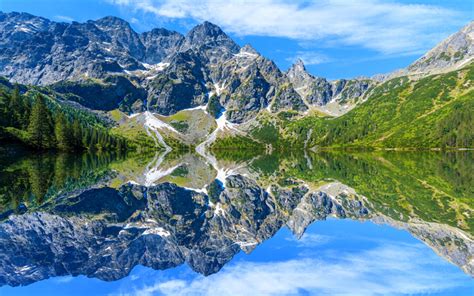 Download Wallpapers Lake Morskie Oko Mountain Lake Summer Mountains