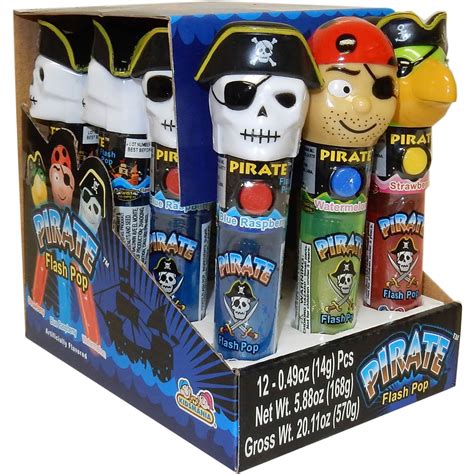 Kidsmania Pirate Flash Pop With Candy 12 Pk Candy And Chocolate Food