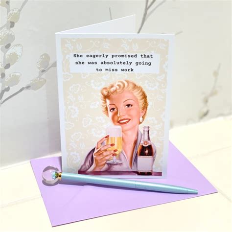 Funny Retirement Card For Woman Sarcastic Retirement Card For Etsy